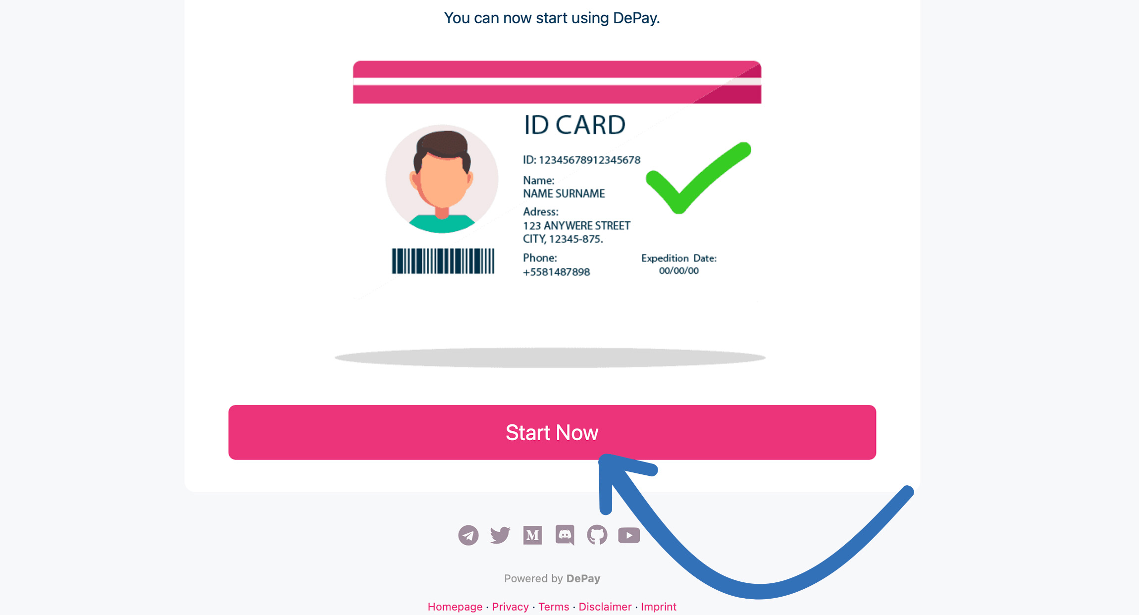 Click start now