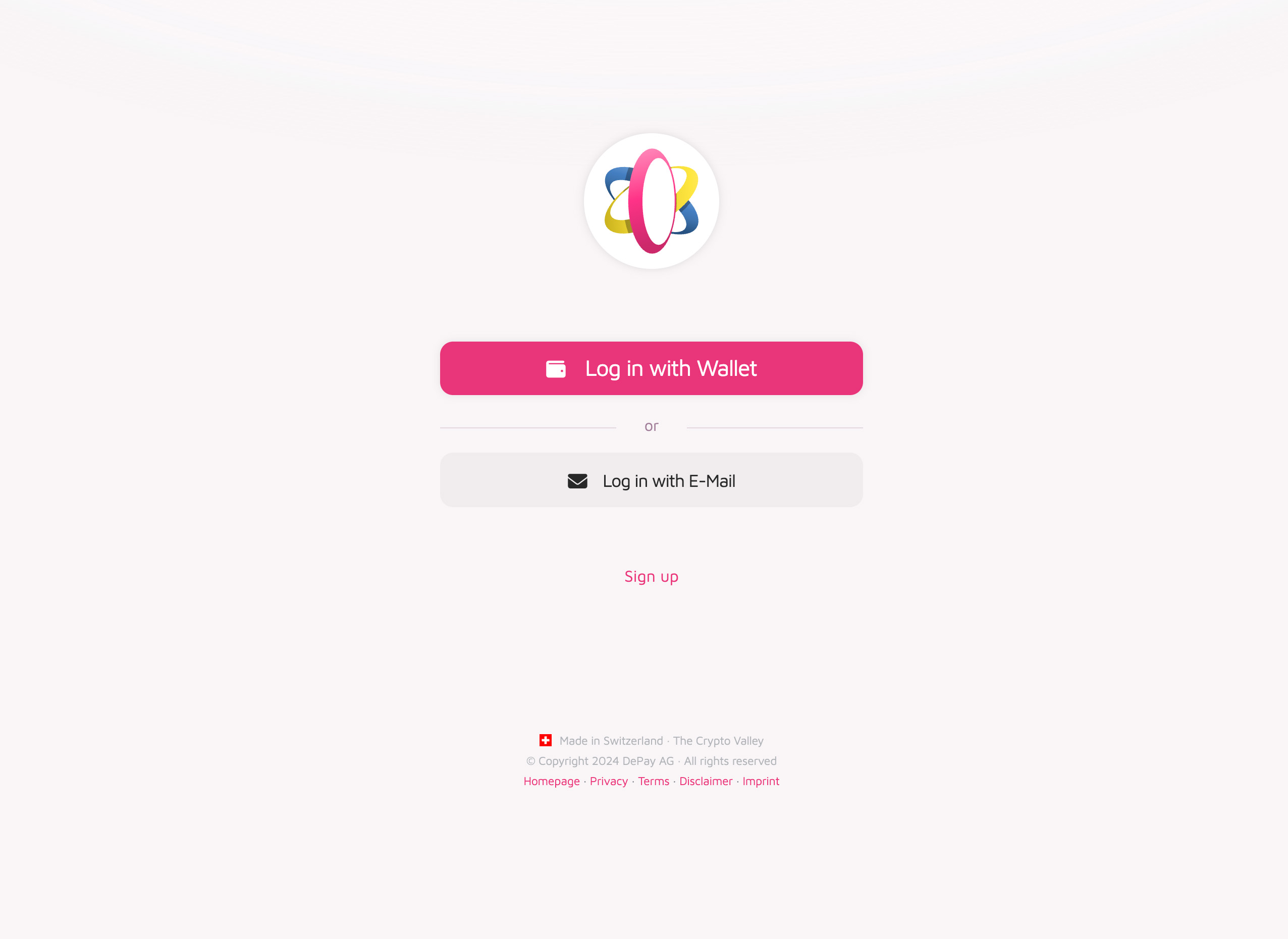 Log in or create DePay Account