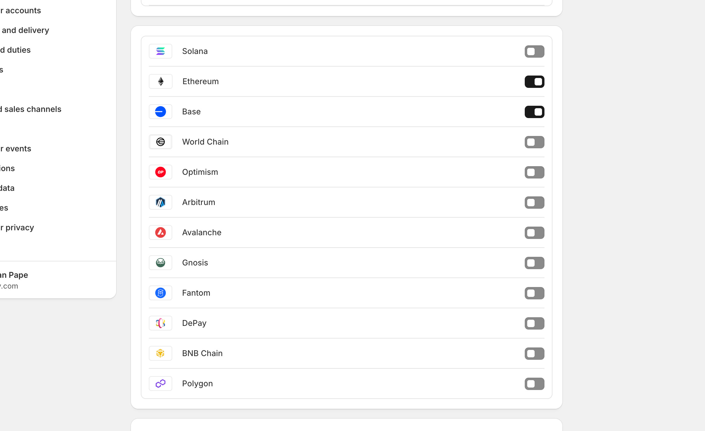 Visual Payment Options